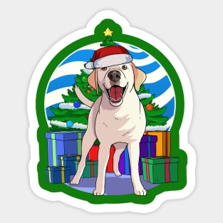 Labrador Retriever Dog Cute Santa Christmas Gift Sticker